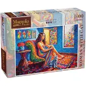Magnolia Puzzle « Femme avec chat » 1 000 pièces