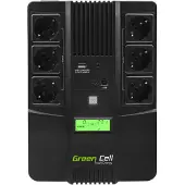 Green Cell AiO - Onduleur - CA 220/230/240 V - 360 watt - 600 VA - 7 Ah - USB - connecteurs de sortie : 6