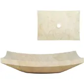 vidaXL Vasque 50x35x12 cm marbre crème
