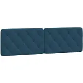 vidaXL Coussin de tête de lit bleu 180 cm velours