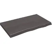 vidaXL Dessus de table marron foncé bois chêne massif traité