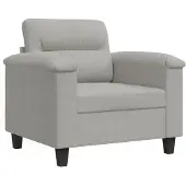 vidaXL Fauteuil gris clair 60 cm Tissu microfibre