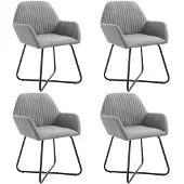 vidaXL Chaises à manger lot de 4 gris clair tissu