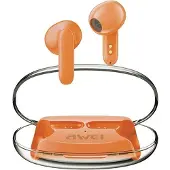 Awei Casque Bluetooth 5.3 T85 Enctws + Station d'accueil Orange/Orange