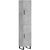 vidaXL Highboard gris béton 34,5x34x180 cm Bois composite