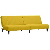 vidaXL Canapé-lit 2 places jaune velours
