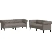 vidaXL Ensemble de canapés 2 pièces tissu taupe