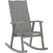 vidaXL Chaise à bascule avec support Gris Bois massif Acacia