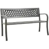 vidaXL Banc de jardin 125 cm acier gris