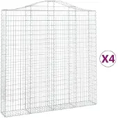 vidaXL Gabions avec arc surélevé 4 pcs. 200x30x200/220cm Fer galvanisé