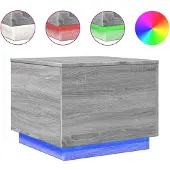vidaXL Table basse avec lampes LED Gris Sonoma 50x50x40 cm