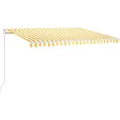 vidaXL Store manuel rétractable avec LED 450x350 cm jaune et blanc