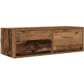 vidaXL Armoire TV imitation vieux bois 80x31x25,5 cm Matériau dérivé du bois