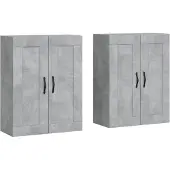 vidaXL Armoires murales 2 pcs. Gris béton Bois composite