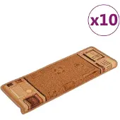 vidaXL Tapis d'escalier autoadhésifs 10 pcs 65x21x4 cm Beige