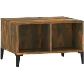vidaXL Table basse chêne fumé 60x50x36,5 cm bois composite