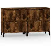 vidaXL Sideboards 2 pcs. Chêne fumé 60x35x70 cm Bois composite