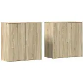 vidaXL Sideboards 2 pcs. chêne Sonoma 79x38x80 cm bois composite