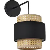 Lux.pro Applique 'Southampton' en rotin E14 Beige / Noir