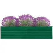 vidaXL Lit surélevé 320 x 40 x 77 cm Acier galvanisé Vert