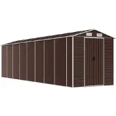 vidaXL Abri de jardin 191x725x198 cm acier galvanisé brun
