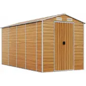 vidaXL Abri de jardin brun clair 191x385x198 cm Acier galvanisé