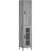 vidaXL Highboard Gris Sonoma 34,5x34x180 cm Matériau dérivé du bois