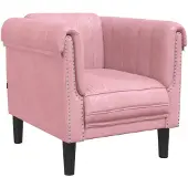 DKD Home Decor Fauteuil rose velours