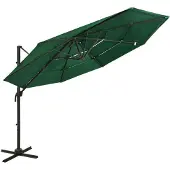 vidaXL Parasol avec mât en aluminium 4 couches vert 3x3 m