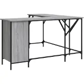 vidaXL Bureau gris Sonoma 141x141x75 cm Bois composite