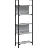 vidaXL Bibliothèque à 5 niveaux sonoma gris 60,5x24x166,5 cm