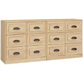 vidaXL Sideboards 2 pcs. chêne Sonoma bois composite