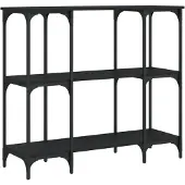 vidaXL Table console noir 102x35x90 cm bois d'ingénierie