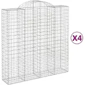 vidaXL Gabions 4 pcs voûtés 200x50x200/220 cm en fer