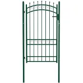 vidaXL Portail de clôture avec pointes Acier 100x175 cm Vert