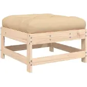 vidaXL Tabouret de jardin avec coussin Pin massif