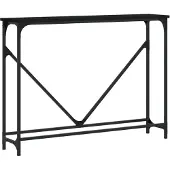 vidaXL Table console noir 102x22,5x75 cm bois d'ingénierie
