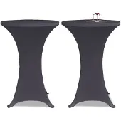 vidaXL Housse De Table Extensible 2 Pcs 70 Cm Anthracite