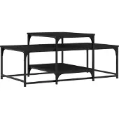 vidaXL Table basse noire 102x60x45 cm Bois composite