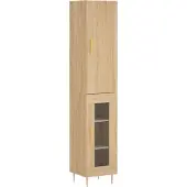 vidaXL Highboard chêne Sonoma 34,5x34x180 cm Matériau dérivé du bois