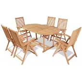 vidaXL Ensemble de jardin 7 pièces teck