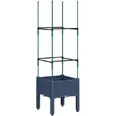 vidaXL Jardinière avec treillis bleu gris 40x40x142,5 cm PP