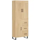 vidaXL Highboard chêne Sonoma 69,5x34x180 cm Matériau dérivé du bois