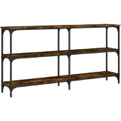 vidaXL Table console chêne fumé 150x29x75 cm bois d'ingénierie