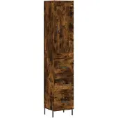 vidaXL Highboard chêne fumé 34,5x34x180 cm bois composite