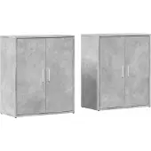 vidaXL Sideboards 2 pcs. Gris béton 60x31x70 cm Bois composite