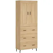 vidaXL Highboard chêne Sonoma 69,5x34x180 cm Matériau dérivé du bois