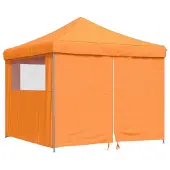 vidaXL Tente de réception pliable Pop-Up avec 4 panneaux latéraux Orange
