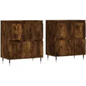 vidaXL Sideboards 2 pcs. Chêne fumé Bois composite