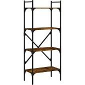 vidaXL Bibliothèque à 4 niveaux chêne fumé 56x31,5x138,5 cm